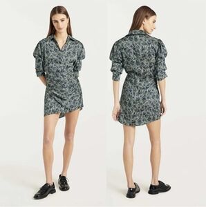 Elegant Green Patterned Women's Dress